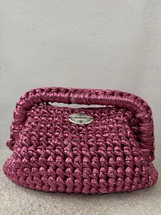 Borsetta rosa fettuccia handmade