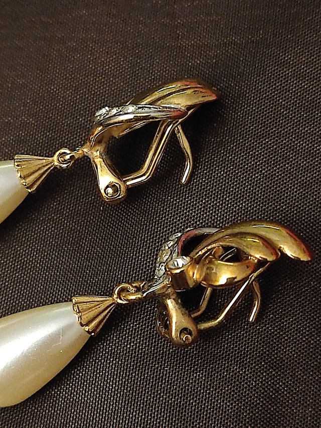 Pendientes perlas dorados antiguos