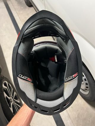 Casco integral moto LS2 y guantes