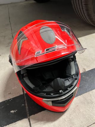 Casco integral moto LS2 y guantes