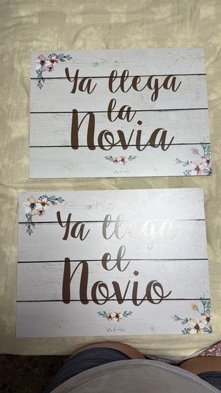 cartel boda novios 