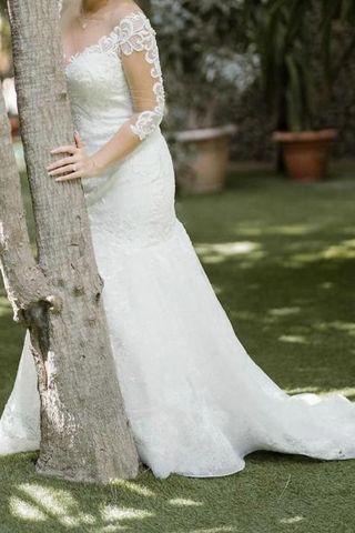 Vestido novia blanco impecable