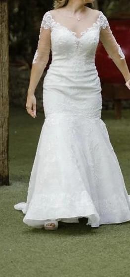 Vestido novia blanco impecable