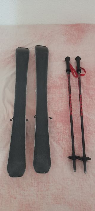Esquís y bastones niño/niña (92 cm)