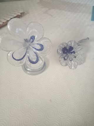 2 Fiori Vetro Dipinti a Mano