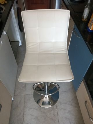 Taburete bar blanco - piel sintética