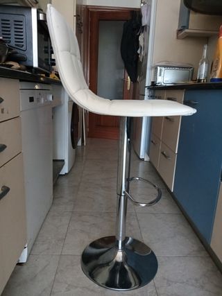 Taburete bar blanco - piel sintética
