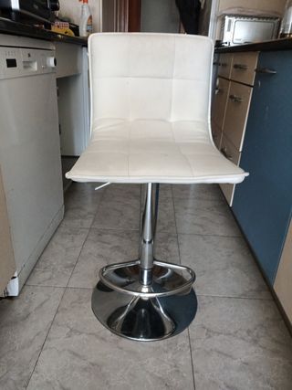 Taburete bar blanco - piel sintética
