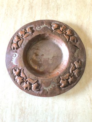 Sottovaso decorato rame antico vintage