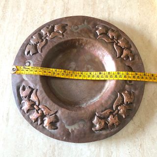 Sottovaso decorato rame antico vintage
