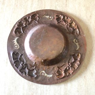 Sottovaso decorato rame antico vintage