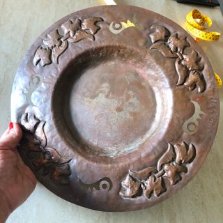 Sottovaso decorato rame antico vintage