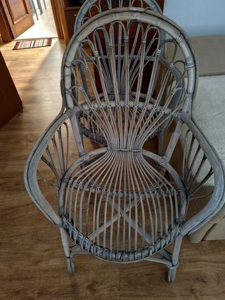 2 Sillas mimbre ratán
