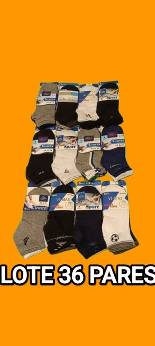 LOTE 36 PARES CALCETINES TOBILLEROS HOMBRE 40/46