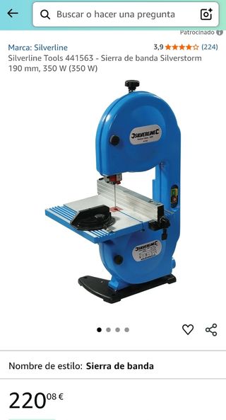 Sierra de cinta Silverline 350W COMO NUEVA