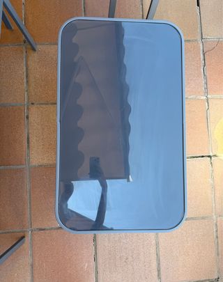 Mesa , sillon grande y 2 sillas jardín - Gris