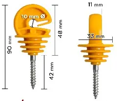 Aisladores de vallado eléctrico (100 unidades)