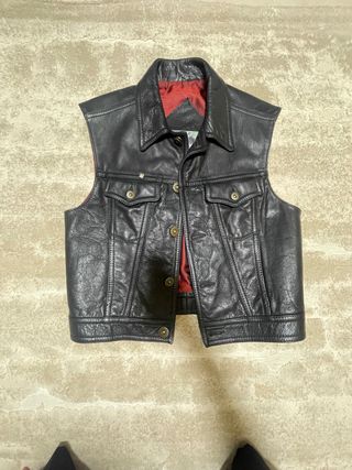 Gilet Costin in pelle nera