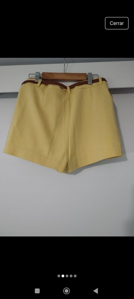 Shorts amarillos c/cinturon