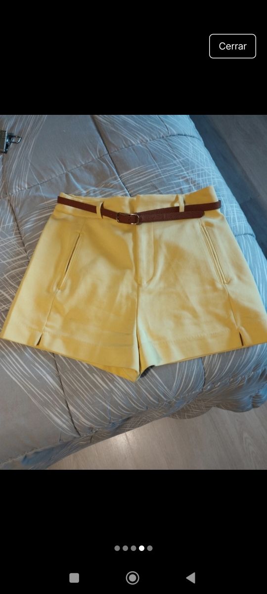 Shorts amarillos c/cinturon