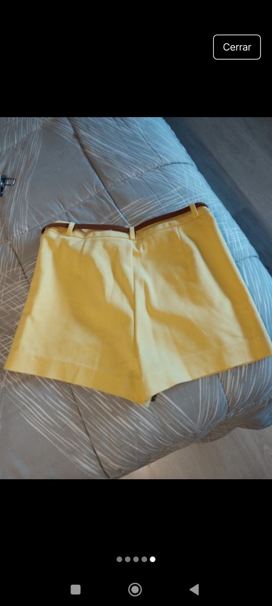 Shorts amarillos c/cinturon