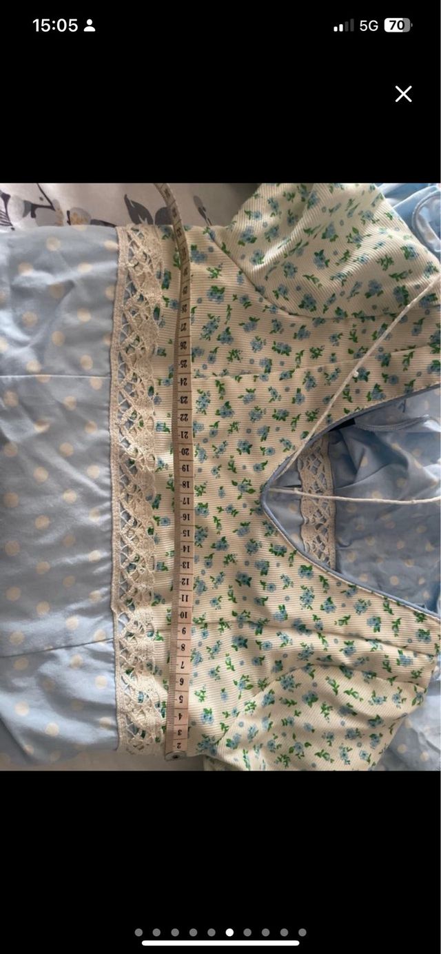 Traje Flamenca niña talla 8 - Azul y Verde