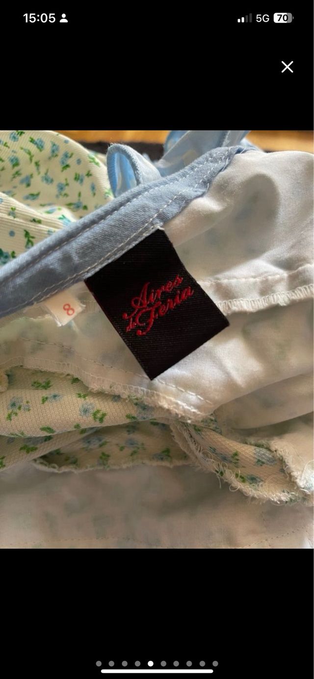 Traje Flamenca niña talla 8 - Azul y Verde