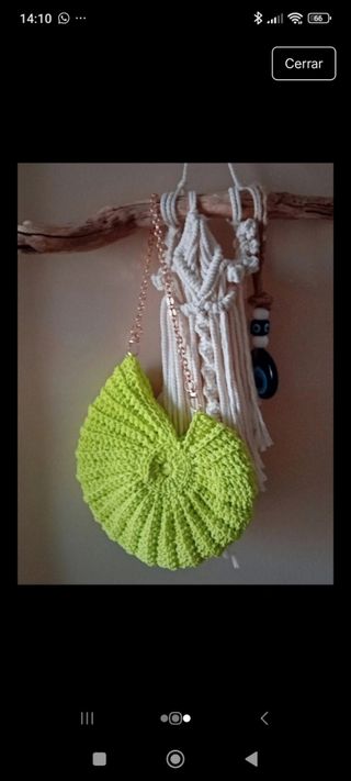 Bolso crochet caracol verde lima