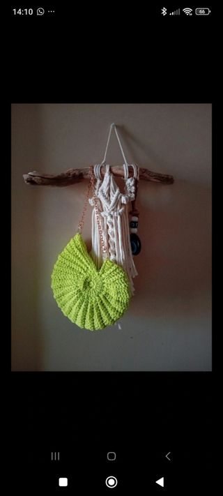 Bolso crochet caracol verde lima