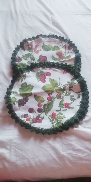 Set  di 8 Sottopiatti Cotone Crochet Verde bosco
