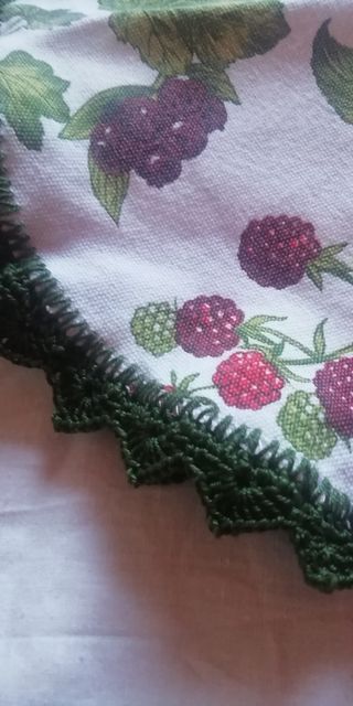 Set  di 8 Sottopiatti Cotone Crochet Verde bosco