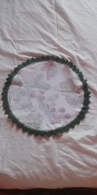 Set  di 8 Sottopiatti Cotone Crochet Verde bosco