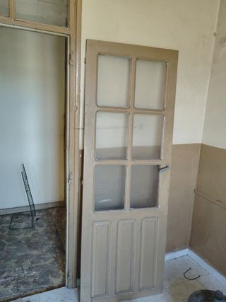Puerta madera cristal vintage
