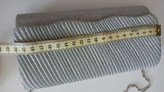 Bolso Fiesta Plata Brillante, 20*10 cm