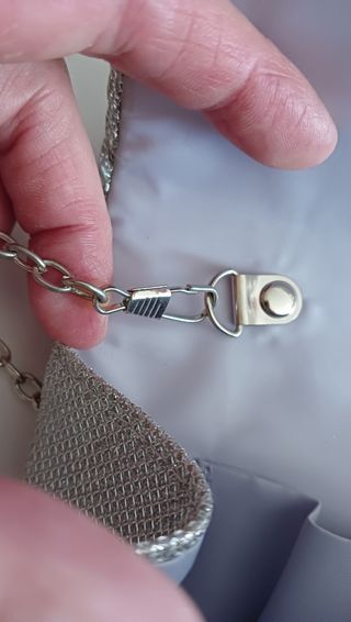 Bolso Fiesta Plata Brillante, 20*10 cm