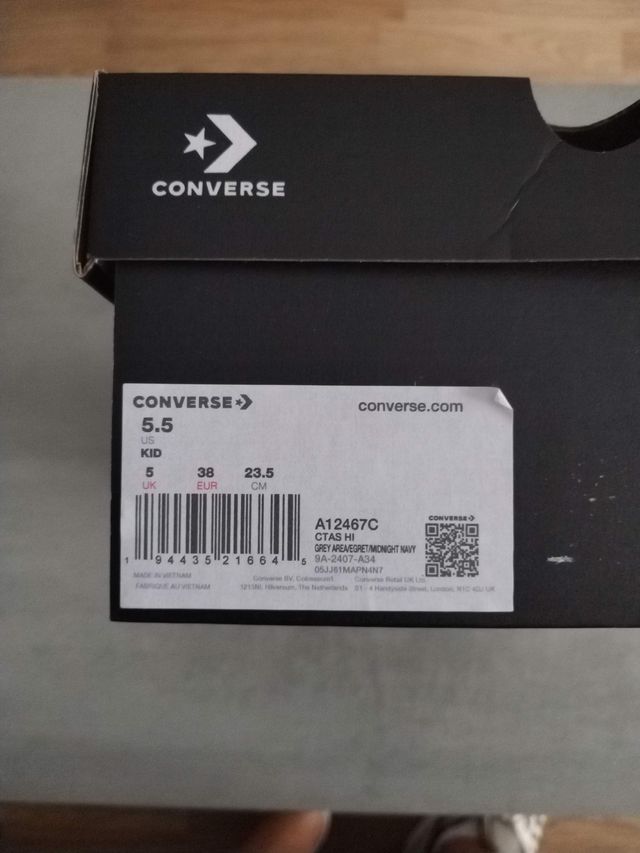 Converse CTAS grises talla 38 - NUEVAS