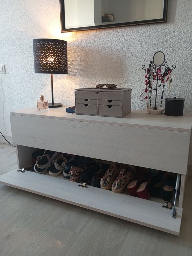 Zapatero banco beige - almacenaje