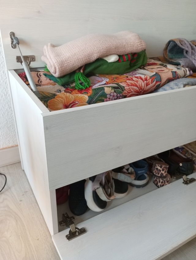 Zapatero banco beige - almacenaje