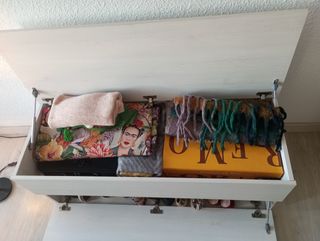 Zapatero banco beige - almacenaje