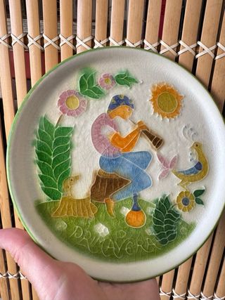 Piatto Ceramica Vintage Dipinto a Mano primavera