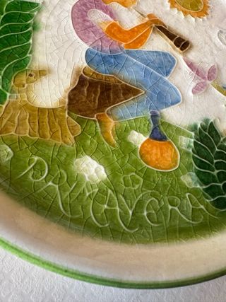 Piatto Ceramica Vintage Dipinto a Mano primavera