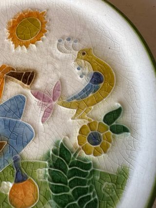 Piatto Ceramica Vintage Dipinto a Mano primavera