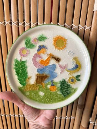Piatto Ceramica Vintage Dipinto a Mano primavera
