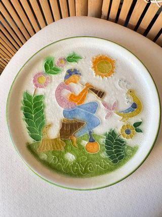 Piatto Ceramica Vintage Dipinto a Mano primavera