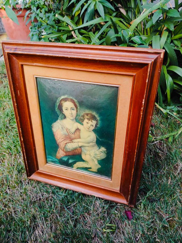 CUADRO CLASICO VIRGEN MARIA CON NIÑO