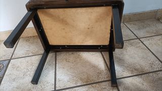 Puf vintage marrón cuero