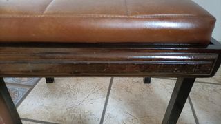 Puf vintage marrón cuero