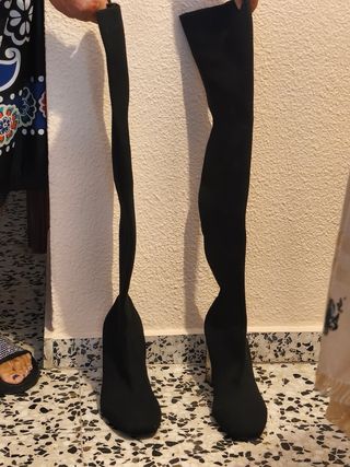 Botas altas negras tacón alto