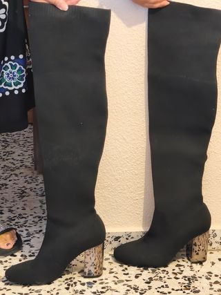 Botas altas negras tacón alto