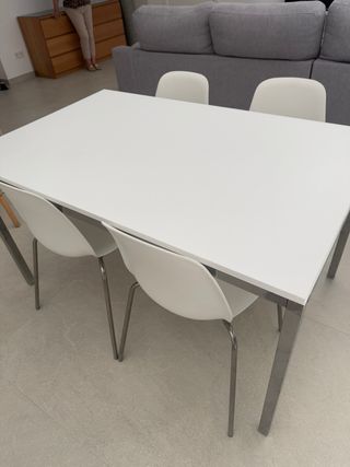 Mesa Comedor 4 Sillas Blanca